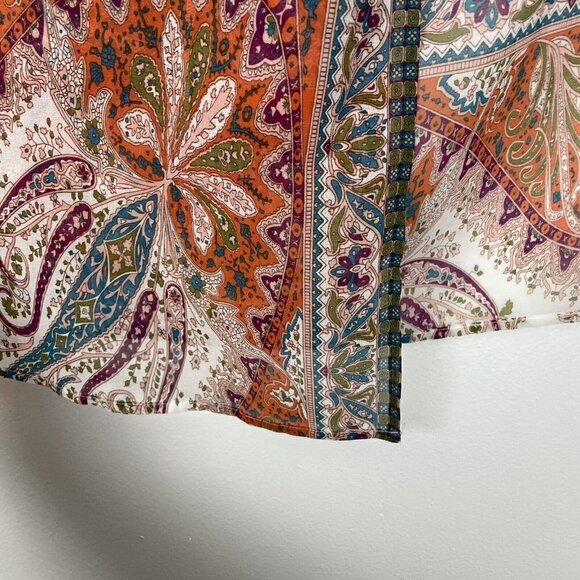 Soft Surroundings Multi colored sheer cardigan / coverup Paisley Print Size Smal - Picture 3 of 7